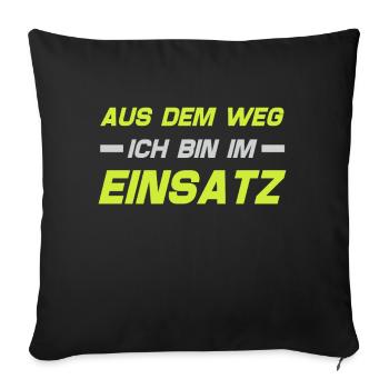 Tshirt pompier pompier pompier pompier 112 - Housse de coussin décorative 45 x 45 cm - noir - Devant