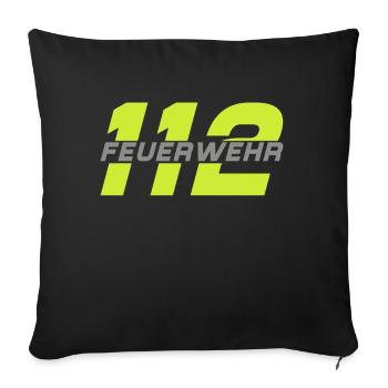 Firefighter Tshirt Firefighter Firefighter 112 - Sofa pillowcase 17,3'' x 17,3'' (45 x 45 cm) - black - Front