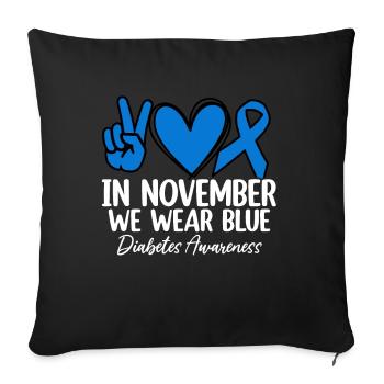 In November We Wear Blue Useless Pancreas - Sofa pillowcase 17,3'' x 17,3'' (45 x 45 cm) - black - Front