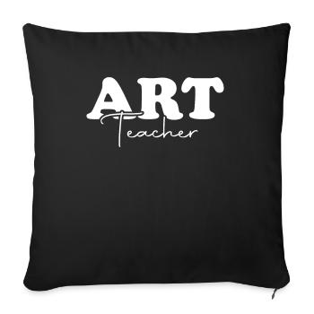 Professeur d’art Retour à l’école Appréciation de l’enseignant - Housse de coussin décorative 45 x 45 cm - noir - Devant