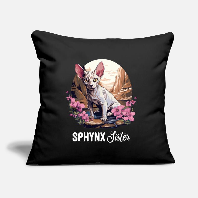 Chaton Sphynx Chat Sphynx Housse de coussin décorative 45 x 45 cm