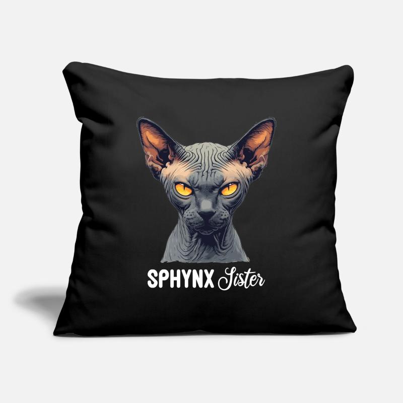 Chaton Sphynx Chat Sphynx Housse de coussin décorative 45 x 45 cm