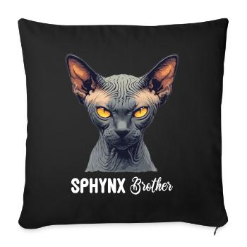 Sphynx Kitten Sphynx Cat - Sofa pillowcase 17,3'' x 17,3'' (45 x 45 cm) - black - Front