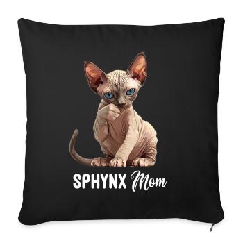 Sphynx Kitten Sphynx Cat - Sofa pillowcase 17,3'' x 17,3'' (45 x 45 cm) - black - Front