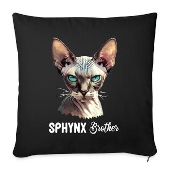 Sphynx Kitten Sphynx Cat - Sofa pillowcase 17,3'' x 17,3'' (45 x 45 cm) - black - Front
