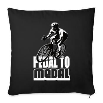 Pedal To Medal Road Bike Road Bike Road Bikes Road Bike - Sofa pillowcase 17,3'' x 17,3'' (45 x 45 cm) - black - Front