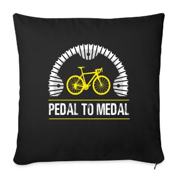 Pedal To Medal Road Bike Road Bike Road Bikes Road Bike - Sofa pillowcase 17,3'' x 17,3'' (45 x 45 cm) - black - Front