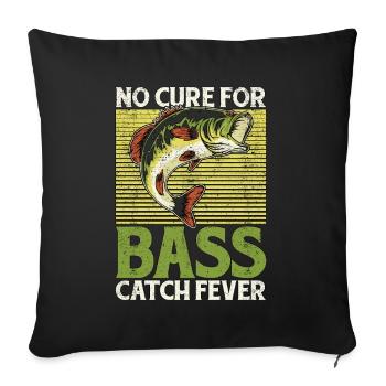 Pêche à l’achigan Pas de remède pour les amateurs de pêche à l’achigan - Housse de coussin décorative 45 x 45 cm - noir - Devant