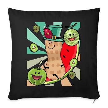 Obsr Fruits Enjoyment Peanut Peanuts Summer - Sofa pillowcase 17,3'' x 17,3'' (45 x 45 cm) - black - Front