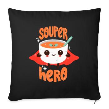 Superhelden-Suppe - Sofakissenbezug 45 x 45 cm - Schwarz - Vorne