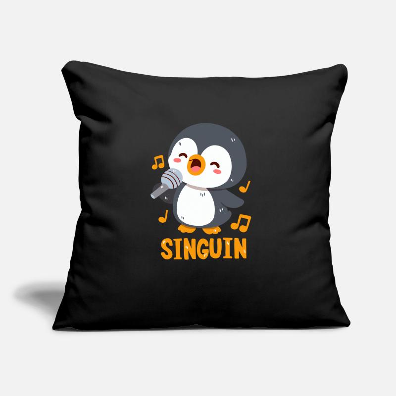 Singing Penguin: Singuin Sofa pillowcase 17,3'' x 17,3'' (45 x 45 cm)