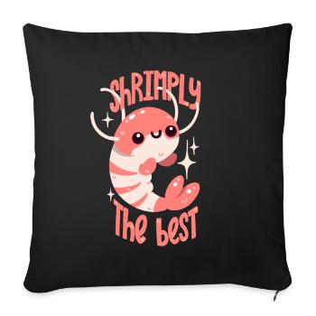 Shrimp Saying, Shrimp Pun, Crab, Pun - Sofa pillowcase 17,3'' x 17,3'' (45 x 45 cm) - black - Front