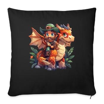 Dragon Fête de la Saint-Patrick Dragon Kids - Housse de coussin décorative 45 x 45 cm - noir - Devant