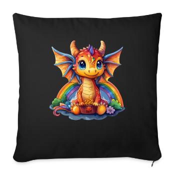 Dragon St. Patrick's Day Rainbow Kids - Sofa pillowcase 17,3'' x 17,3'' (45 x 45 cm) - black - Front