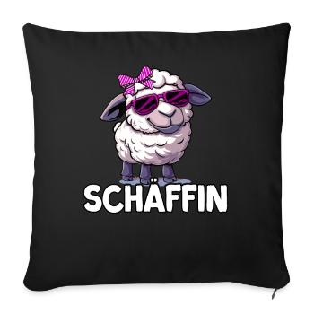 Schäffin | Beste Chefin | Kollegen Geschenk - Sofakissenbezug 45 x 45 cm - Schwarz - Vorne