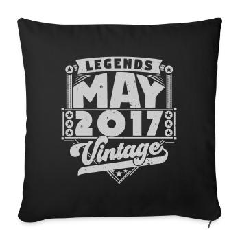 Vintage Gift Birthday May 2017, May 2017 - Sofa pillowcase 17,3'' x 17,3'' (45 x 45 cm) - black - Front