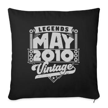 Vintage Gift Birthday May 2010, May 2010 - Sofa pillowcase 17,3'' x 17,3'' (45 x 45 cm) - black - Front