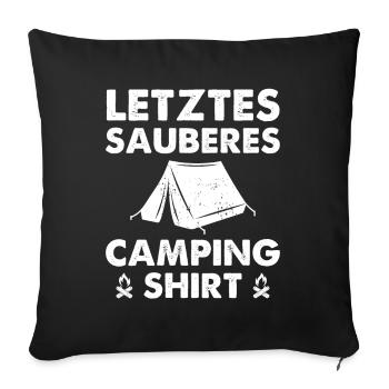 Chemise de camping Last Clean - Housse de coussin décorative 45 x 45 cm - noir - Devant