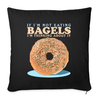 Bagel Bagel Bread Beigel Gift - Sofa pillowcase 17,3'' x 17,3'' (45 x 45 cm) - black - Front