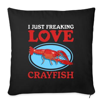 Crayfish Noble Crayfish Seafood Gift - Sofa pillowcase 17,3'' x 17,3'' (45 x 45 cm) - black - Front