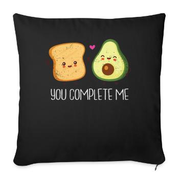 Avocado - Sofa pillowcase 17,3'' x 17,3'' (45 x 45 cm) - black - Front