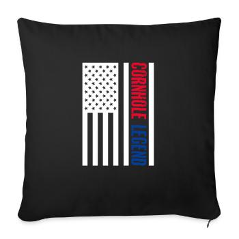 Cornhole pouf trou aveugle cadeau - Housse de coussin décorative 45 x 45 cm - noir - Devant