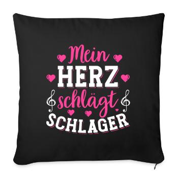 Schlager Tshirt Women's Schlager Party Costume Party - Sofa pillowcase 17,3'' x 17,3'' (45 x 45 cm) - black - Front