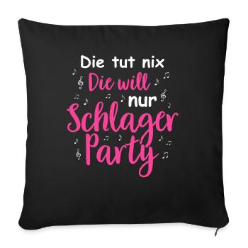 Schlager Tshirt Women's Schlager Party Costume Party - Sofa pillowcase 17,3'' x 17,3'' (45 x 45 cm) - black - Front