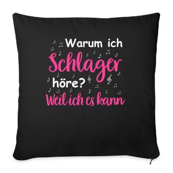 Schlager Tshirt Women's Schlager Party Costume Party - Sofa pillowcase 17,3'' x 17,3'' (45 x 45 cm) - black - Front