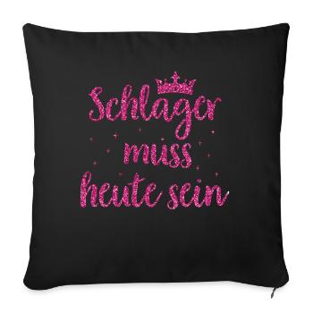 Schlager Tshirt Women's Schlager Party Costume Party - Sofa pillowcase 17,3'' x 17,3'' (45 x 45 cm) - black - Front