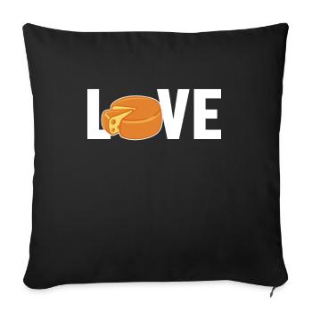 Gouda Liebe Queso Käsehändler Hersteller Liebhaber Gouda - Sofakissenbezug 45 x 45 cm - Schwarz - Vorne