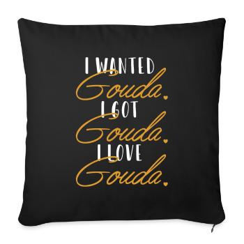 Gouda Love Queso Fromager Amant Gouda - Housse de coussin décorative 45 x 45 cm - noir - Devant