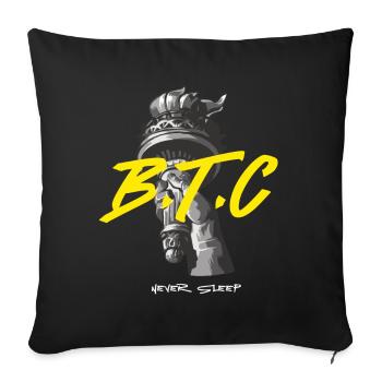 Bitcoin Never Sleeps Bitcoin Btc Crypto Currency - Sofa pillowcase 17,3'' x 17,3'' (45 x 45 cm) - black - Front