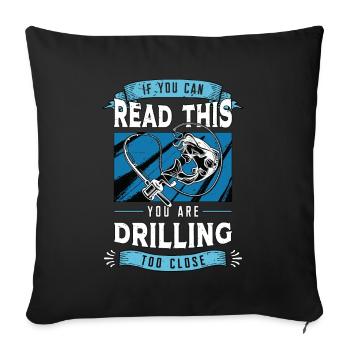 Ice Fishing If You Can Read This You Fishing Lover - Sofa pillowcase 17,3'' x 17,3'' (45 x 45 cm) - black - Front