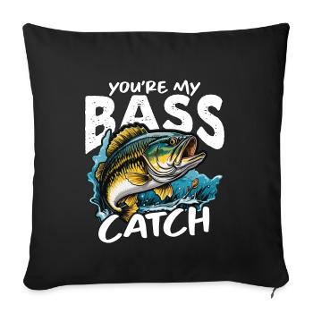 Bass Fishing Vous êtes mon amateur de pêche à l’achigan - Housse de coussin décorative 45 x 45 cm - noir - Devant