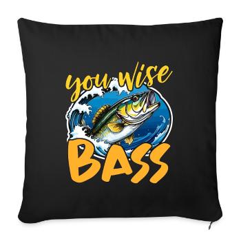 Pêche à l’achigan You Wise Bass Pêcheurs à la mouche - Housse de coussin décorative 45 x 45 cm - noir - Devant