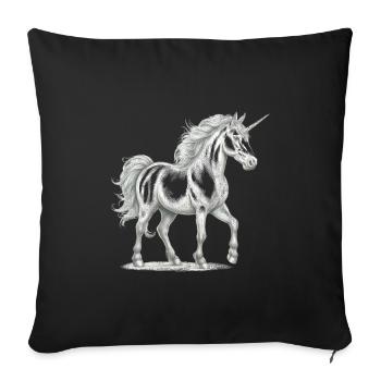 Unicorns, Unicorn, Mythical Animals, Fairy Tale Character - Sofa pillowcase 17,3'' x 17,3'' (45 x 45 cm) - black - Front