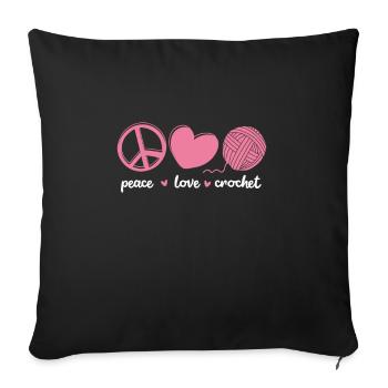 Crochet Knitting Sewing Seamstress Gift - Sofa pillowcase 17,3'' x 17,3'' (45 x 45 cm) - black - Front