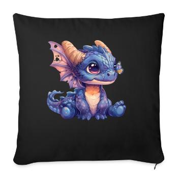 Dragon Butterfly Kawaii Dragon Kids - Sofa pillowcase 17,3'' x 17,3'' (45 x 45 cm) - black - Front