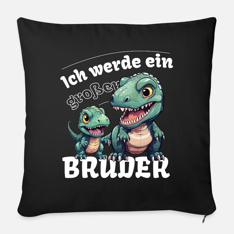 Nachwuchs Verkünden | Ich Werde Großer Bruder 2025 - Sofakissenbezug 45 x 45 cm - Schwarz