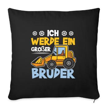 Annonce de la prochaine génération | Je vais être un grand frère en 2025 - Housse de coussin décorative 45 x 45 cm - noir - Devant