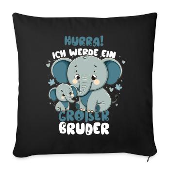 Annonce de la prochaine génération | Je vais être un grand frère en 2025 - Housse de coussin décorative 45 x 45 cm - noir - Devant