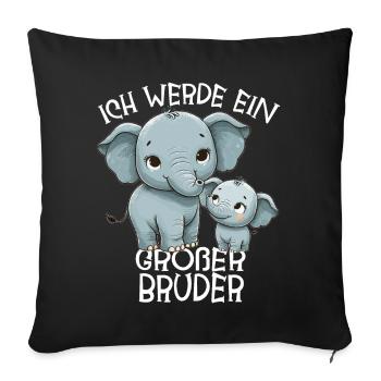 Annonce de la prochaine génération | Je vais être un grand frère en 2025 - Housse de coussin décorative 45 x 45 cm - noir - Devant