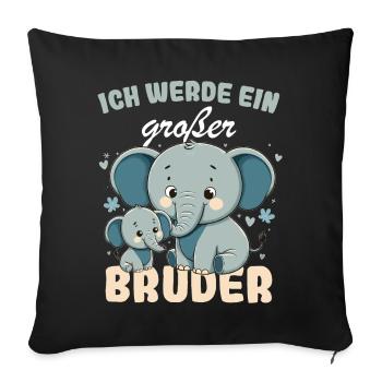 Annonce de la prochaine génération | Je vais être un grand frère en 2025 - Housse de coussin décorative 45 x 45 cm - noir - Devant
