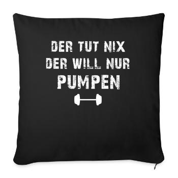 Gym Tshirt Funny Fitness Workout Gym - Sofa pillowcase 17,3'' x 17,3'' (45 x 45 cm) - black - Front