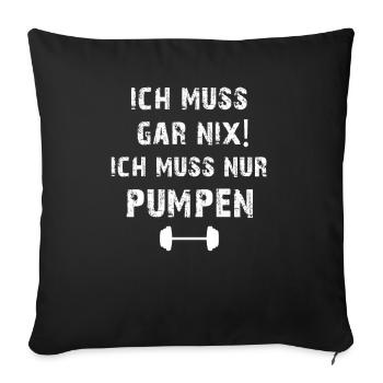 Gym Tshirt Funny Fitness Workout Gym - Sofa pillowcase 17,3'' x 17,3'' (45 x 45 cm) - black - Front