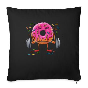 Gym Tshirt Funny Fitness Workout Gym - Sofa pillowcase 17,3'' x 17,3'' (45 x 45 cm) - black - Front