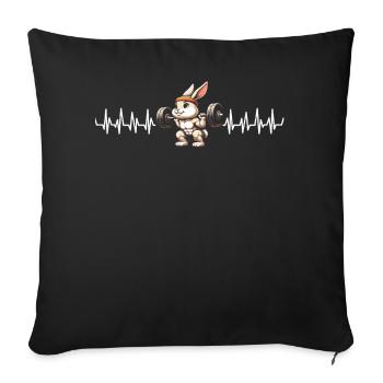 Gym Tshirt Funny Fitness Workout Gym - Sofa pillowcase 17,3'' x 17,3'' (45 x 45 cm) - black - Front
