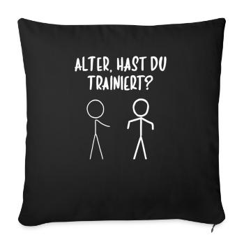 T-shirt de gymnastique drôle de remise en forme Gym d’entraînement - Housse de coussin décorative 45 x 45 cm - noir - Devant