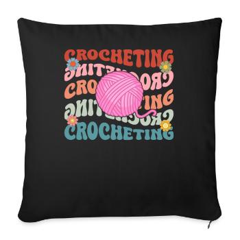 Crochet Crochet Crochets Fil Tricot - Housse de coussin décorative 45 x 45 cm - noir - Devant